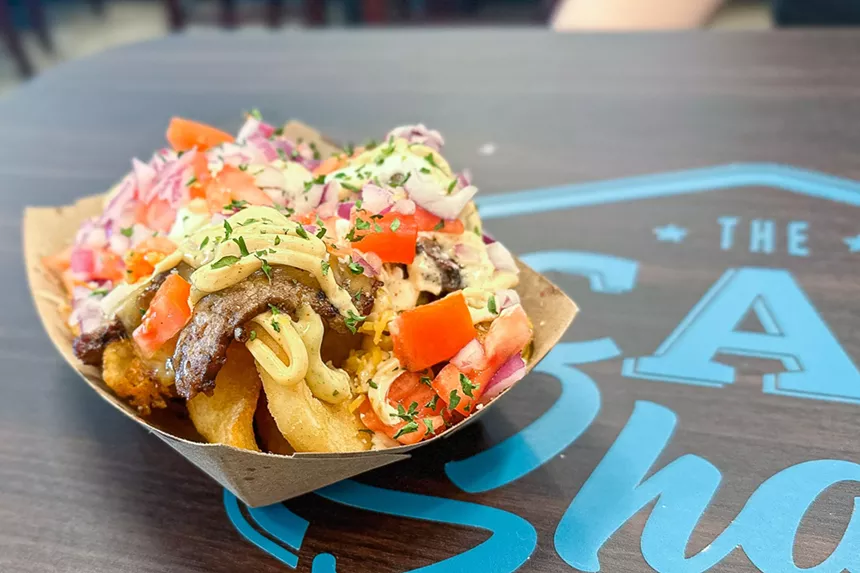 Carne asada fries, fully loaded at Cat Shack