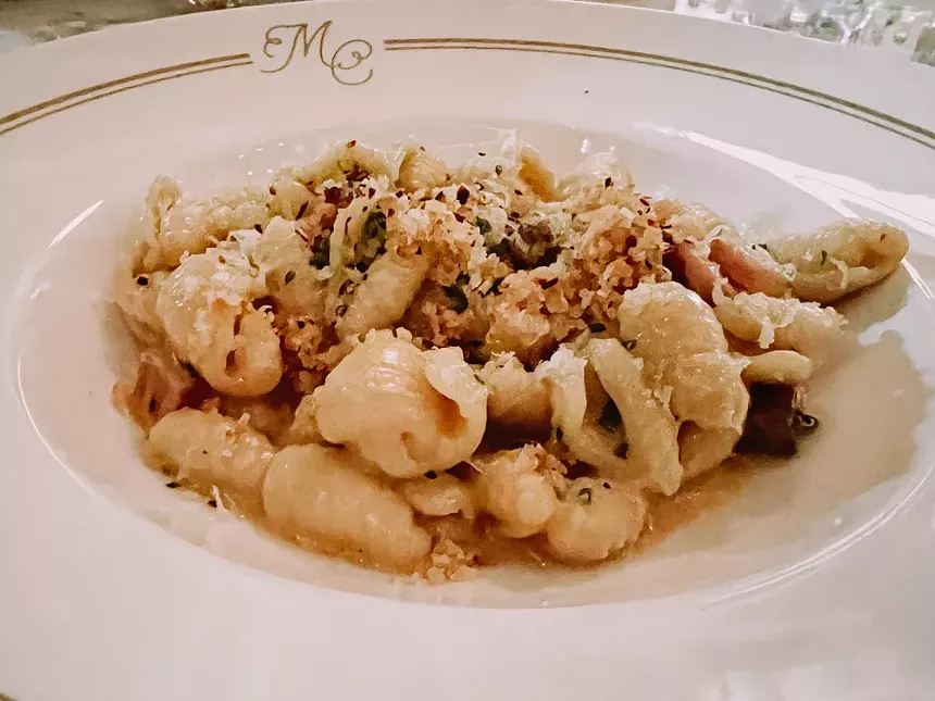 Uni carbonara with pancetta at Mister Charles