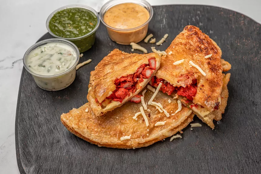 Chili chicken quesadilla at halal fusionz