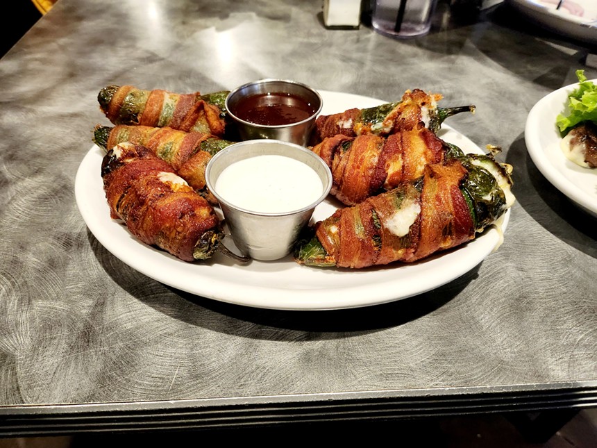 Bacon-wrapped, cheese stuffed jalapenos at Kenny's in Dallas