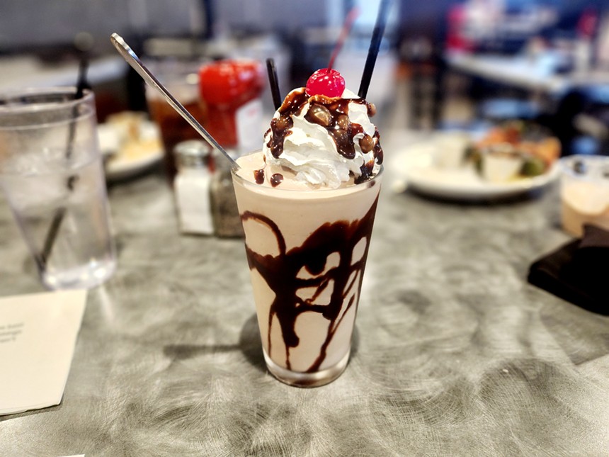 chocolate milkshake at Kenny's in Dallas.
