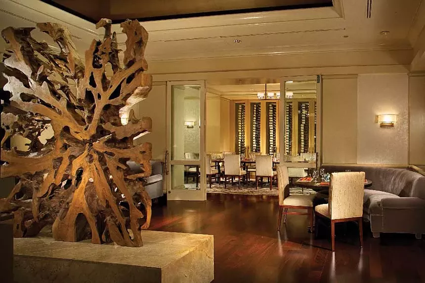 The dining room at the Fairmont Dallas