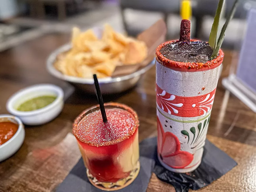 Black Agave's paisono swirl and guero fiestero cocktails.