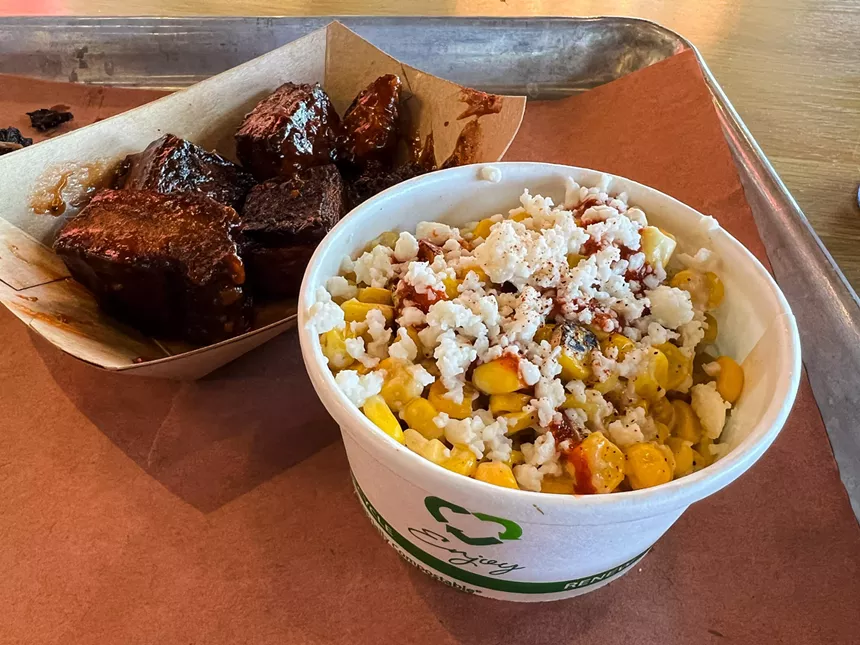 mexican street corn at loop 9 bbq near dallas