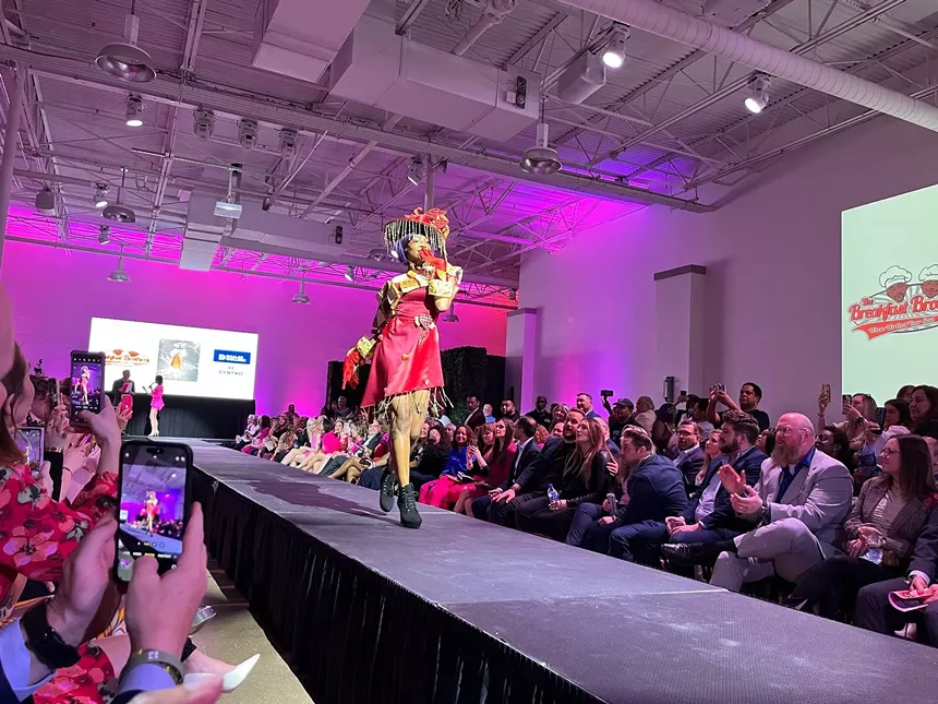 a fashion model on the runway at Fashion in Food