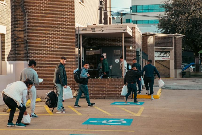 Each week migrants enter a Dallas church to get help in their new home country.