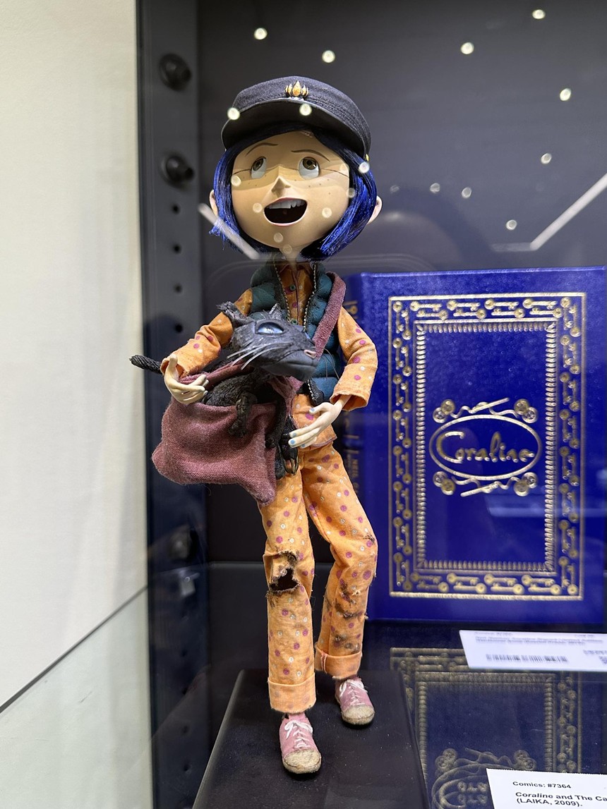 One of the figures used in making the stop-motion animated film of Gaiman's Coraline.