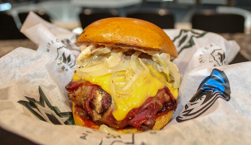 bacon-wrapped cheeseburger
