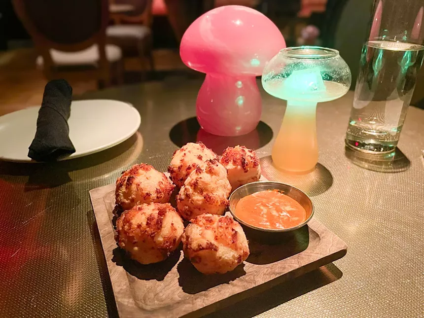 dum or dee and cheddar fritters.