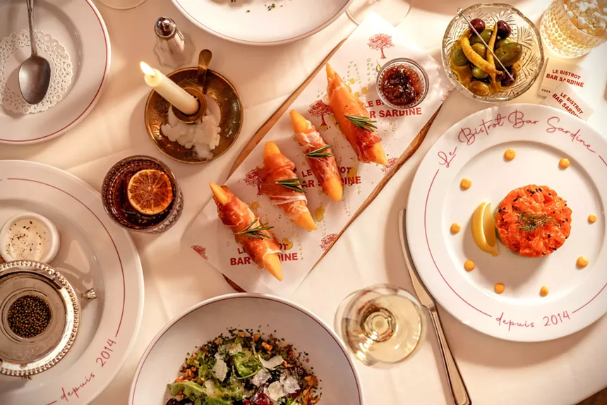 dishes at Bar Sardine.