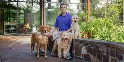 Bricks Coggin of ABCs Puppy Zs with Maui, Hono, and Lulu