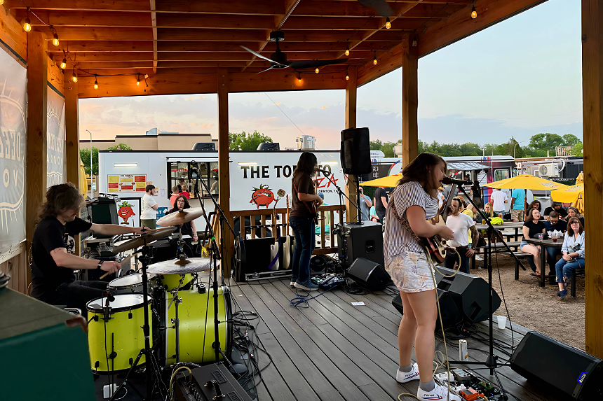 Band performing outdoors
