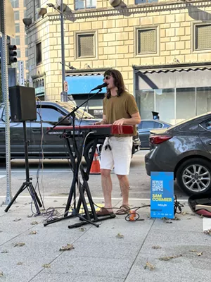 This is a photo of an artist performing.
