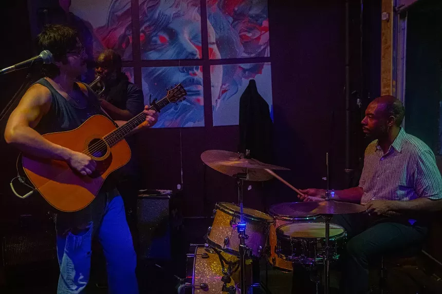 Two men performing