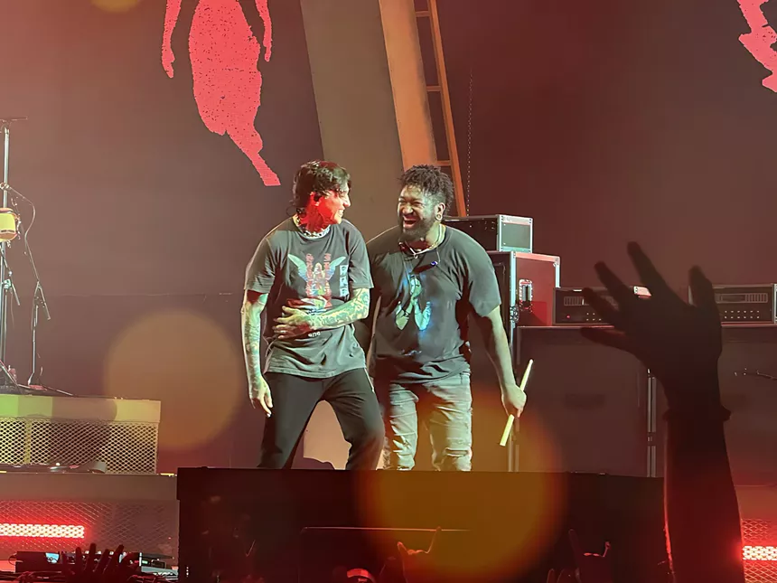 Band members on stage