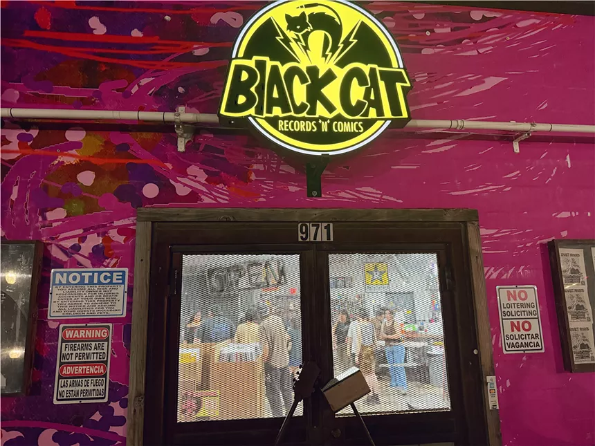 A picture of a record store