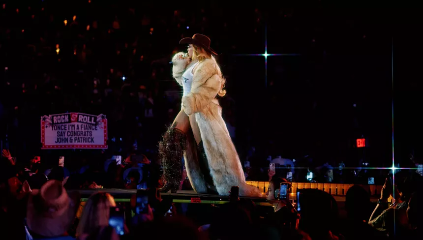 Woman performing on stage