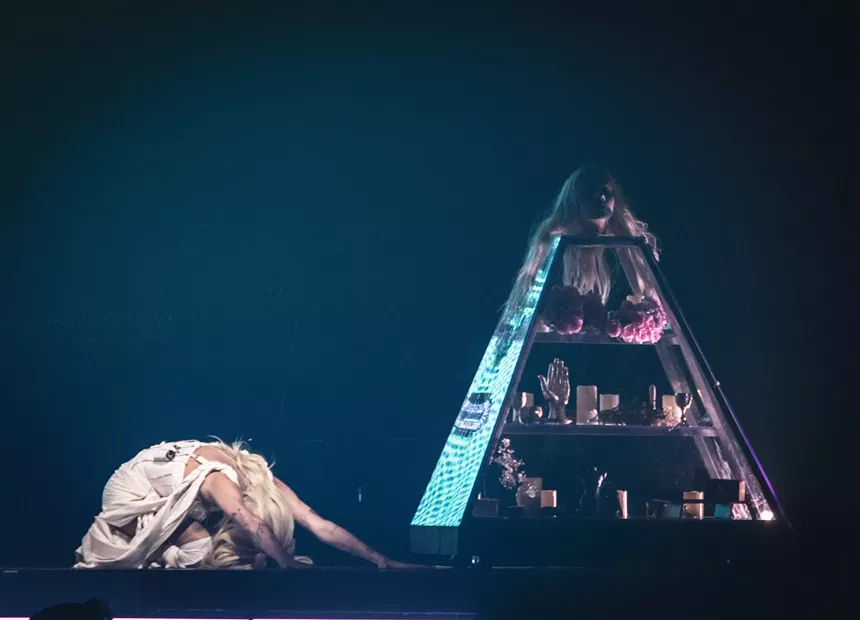 Woman performing on stage