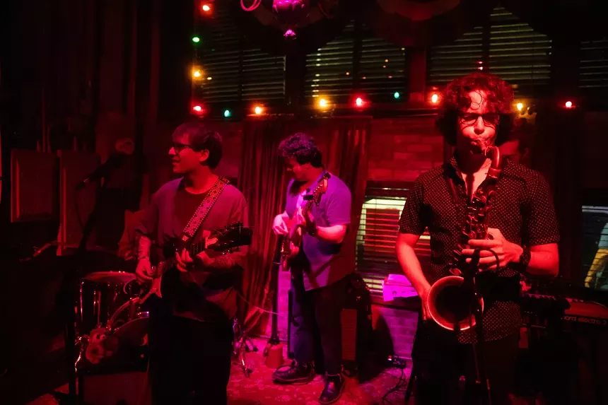 Bands performing on stage