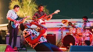 A band performing on stage