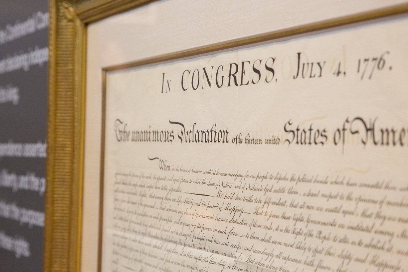 The George W. Bush Presidential Library's new exhibition includes preserved copies of important documents and books by philosophers John Locke and Jean-Jacques Rousseau and a 14th-century copy of the Magna Carta.