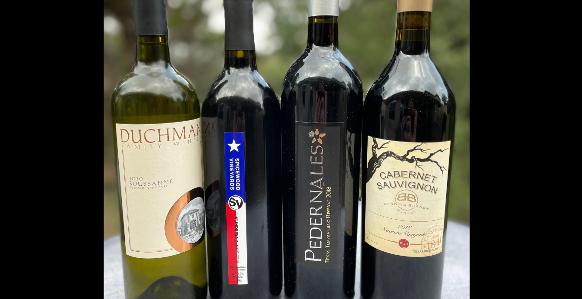 The holiday pack from Texas Fine Wine includes one bottle of wine (shipped together) from four wineries.