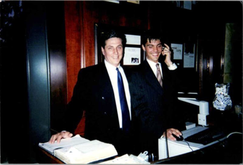Image: Al Biernat in a very usual spot, working the host stand at his steakhouse.