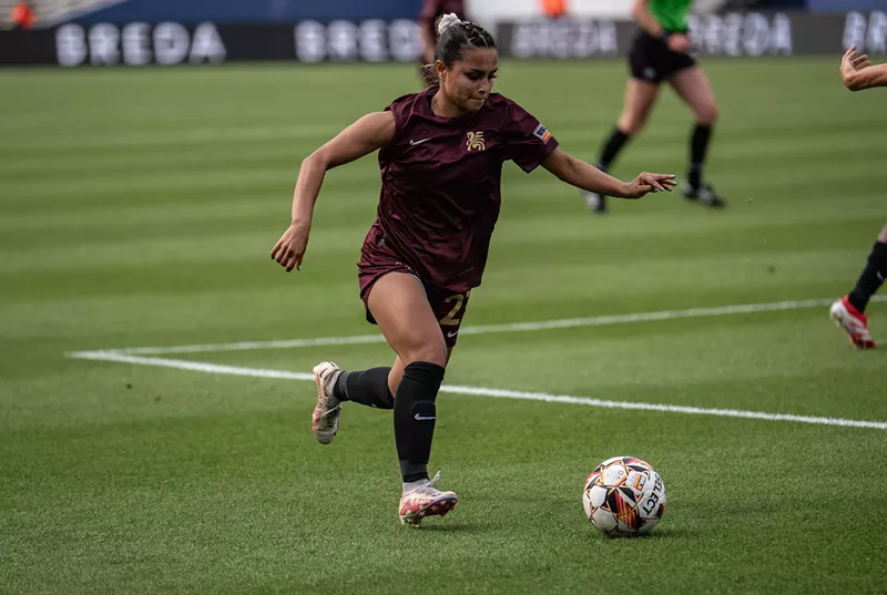 Image: Camryn Lancaster, a Dallas Trinity FC player who also played soccer at TCU is one of many athletes with North Texas ties on the new local club.