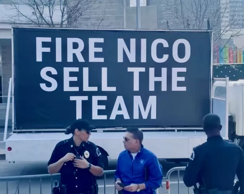 Image: Nico Harrison protest