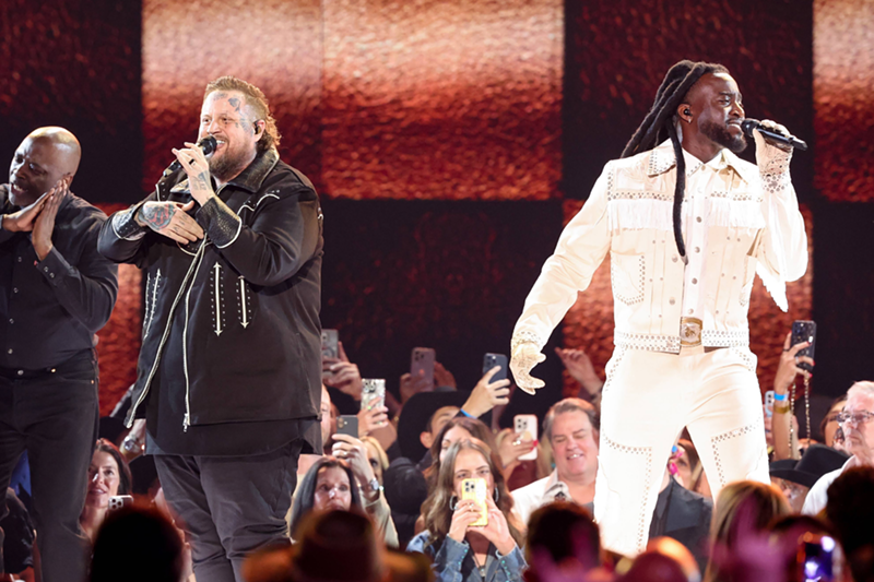 Image: Two guys performing on stage