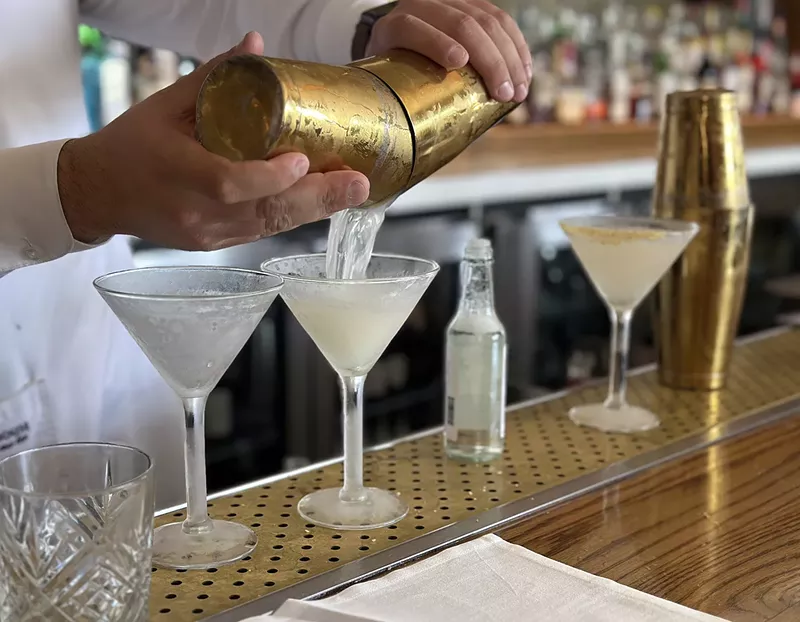 Image: martinis being made at a bar