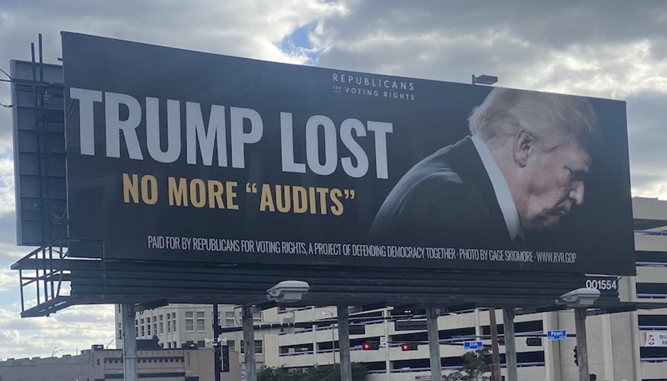 One of a smattering of anti-Trump billboards that have popped up in Dallas in recent weeks.