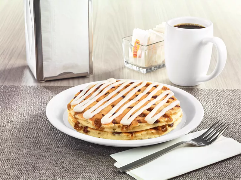 Image: Denny's partnered with TikTok-ers Jenny Solares and The EnkyBoys on some cookie dough pancakes.