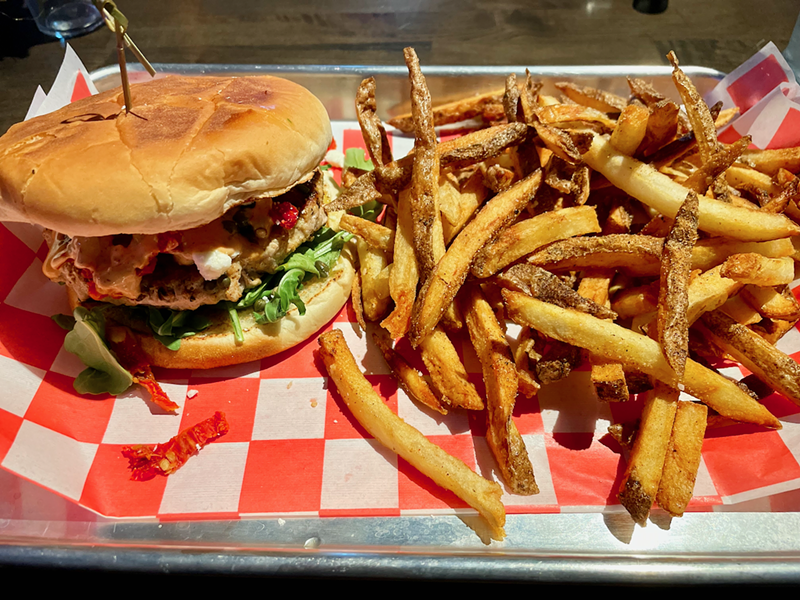Image: The Give 'em the Bird burger at Willie D's.