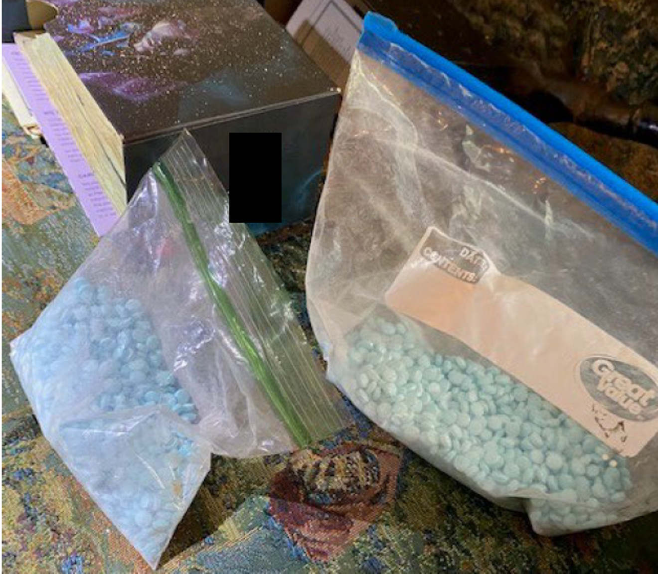 Fentanyl pills seized by local authorities in a 2023 drug bust.