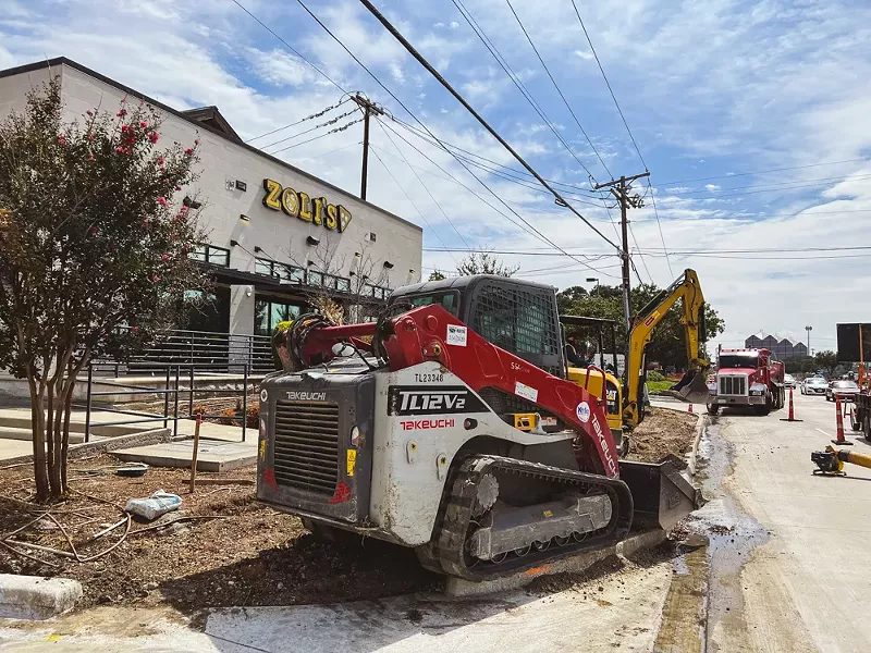 Image: Pizza anyone? Construction is ongoing in front of Zoli's in Addison, but thankfully the end is in sight.